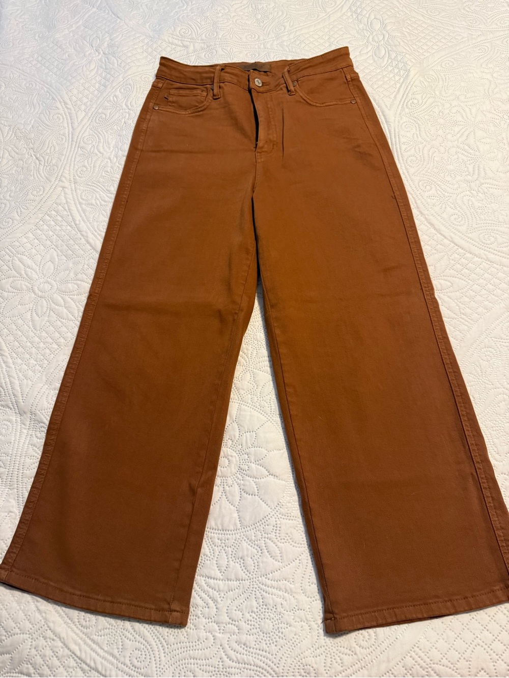Judy Blue Wide Leg Jeans in Rust Brown